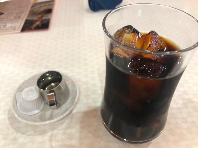 かふれすと ゆんのモーニングで注文したアイスコーヒー（料金５００円）
