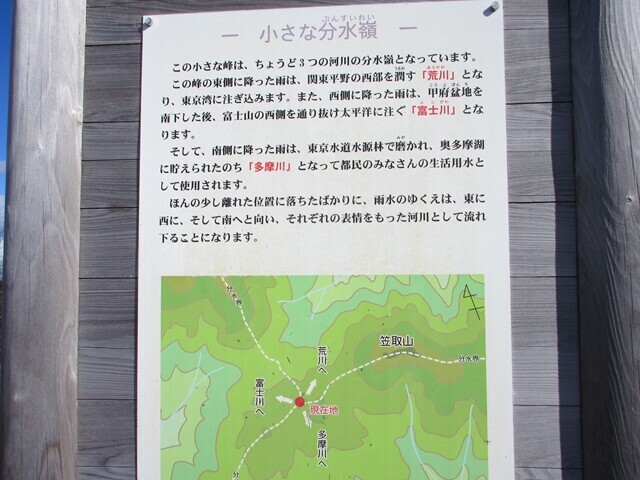 笠取山の分水嶺