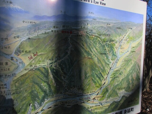 醍醐山の山頂にあった鳥瞰図