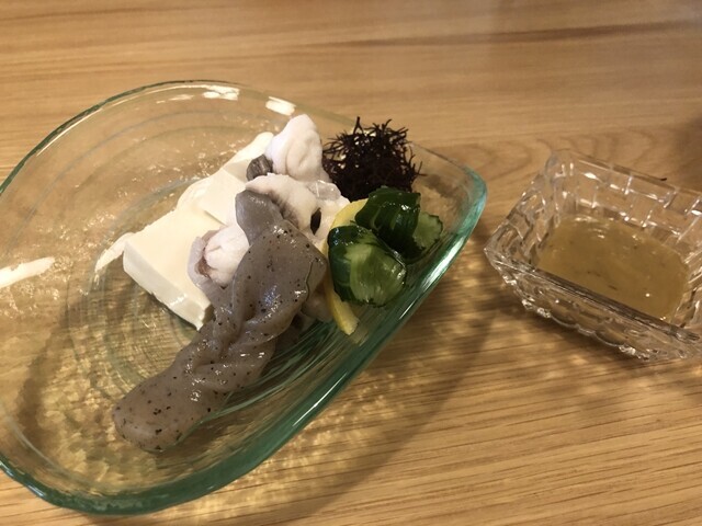 かどや本店宇和島で食べたふか湯ざらしについてレビューの様子