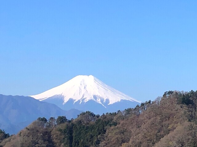 御前山の山頂から眺める富士山の眺望