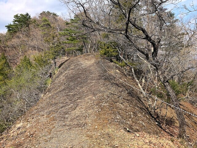 お伊勢山から花吹山への登山ルートの核心部