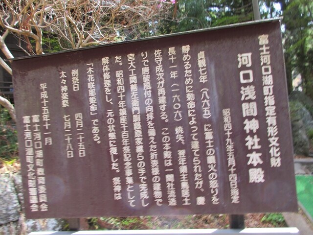 河口浅間神社本殿の説明