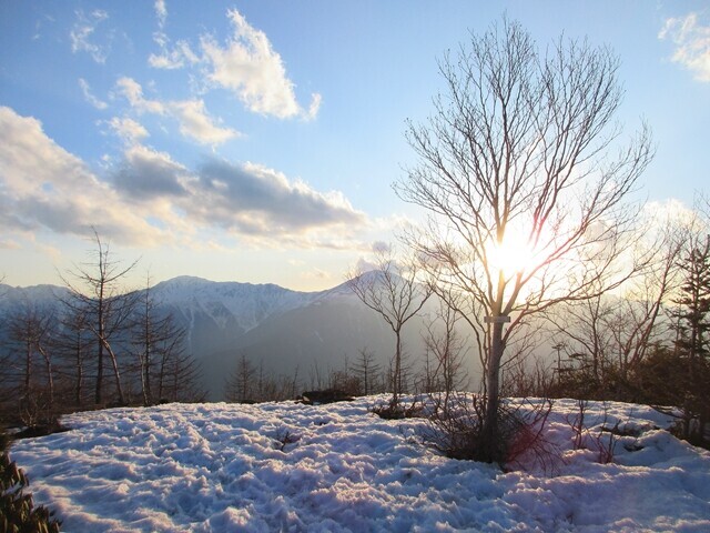 辻山からの南アルプスの夕日
