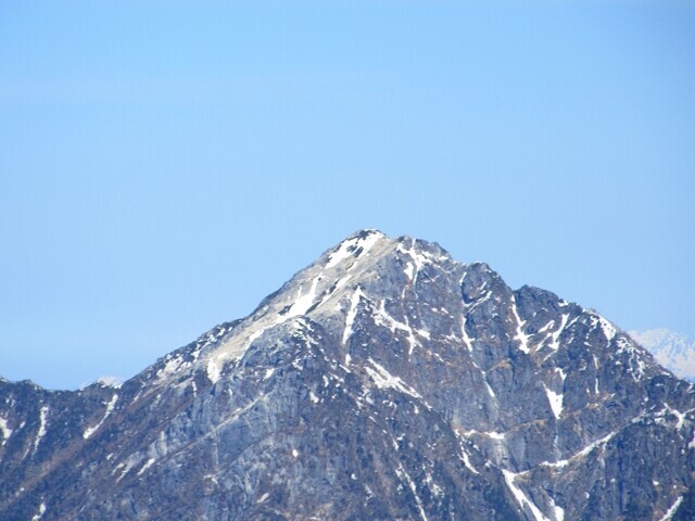 鳳凰三山から甲斐駒ヶ岳の山頂アップ写真