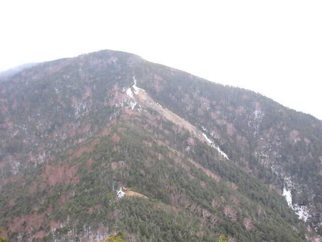 国師ヶ岳登山中の木賊山景色
