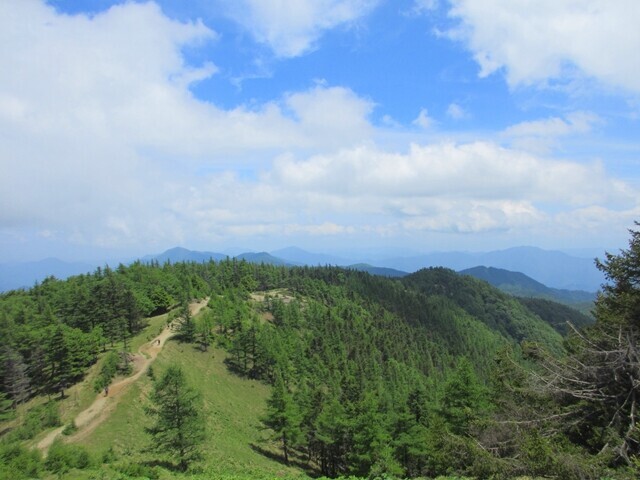 雲取山から眺める石尾根の景色