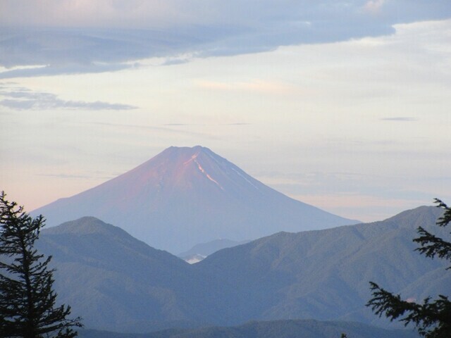 五十人平野営場の夕日の景色