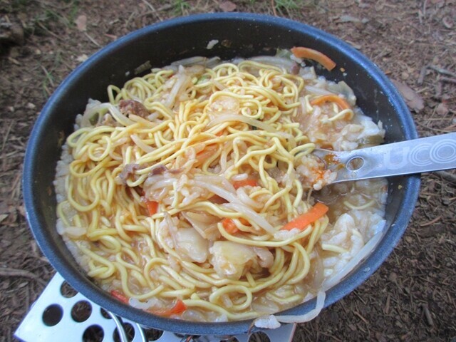 五十人平野営場で食べた朝食