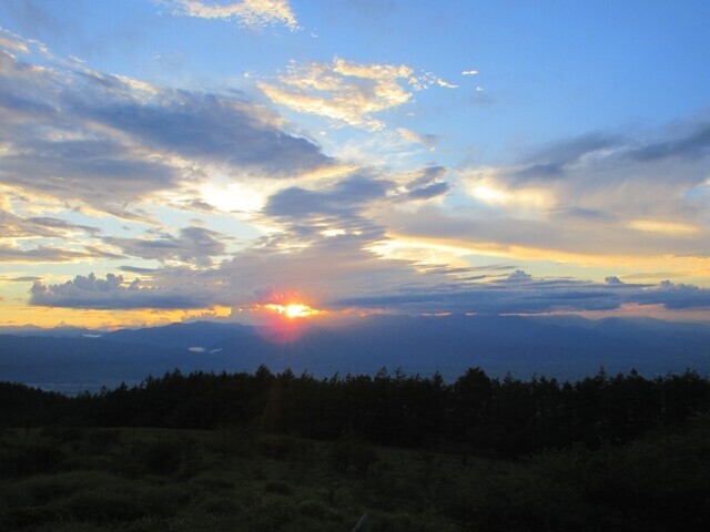 夕方の高ボッチ高原の天気