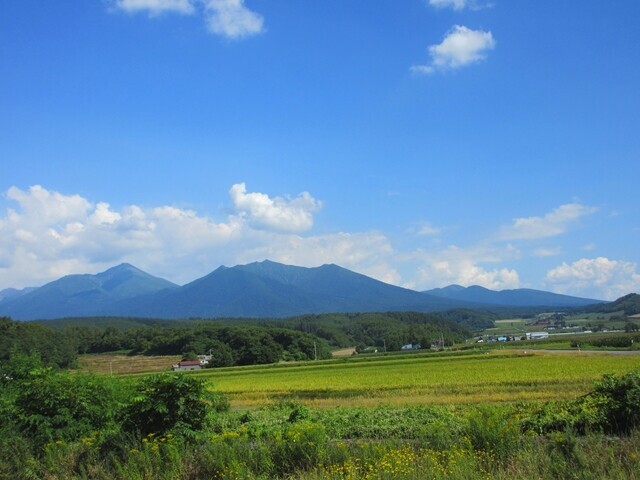 星に手が届く丘キャンプ場のルートからの芦別岳の景色