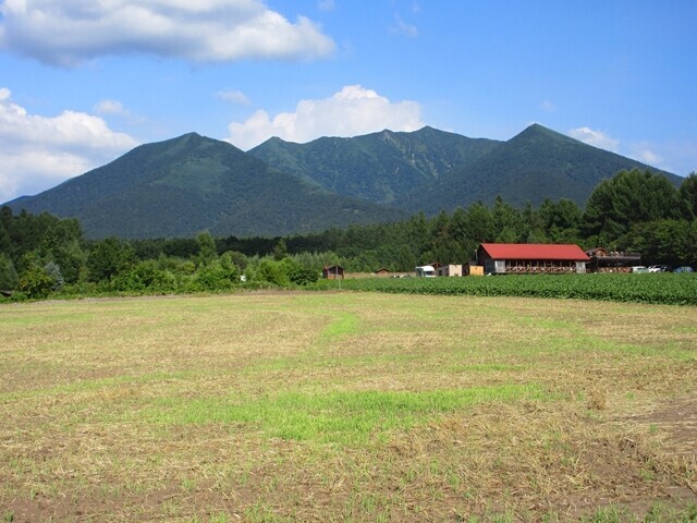 星に手が届く丘キャンプ場からの富良野岳の景色