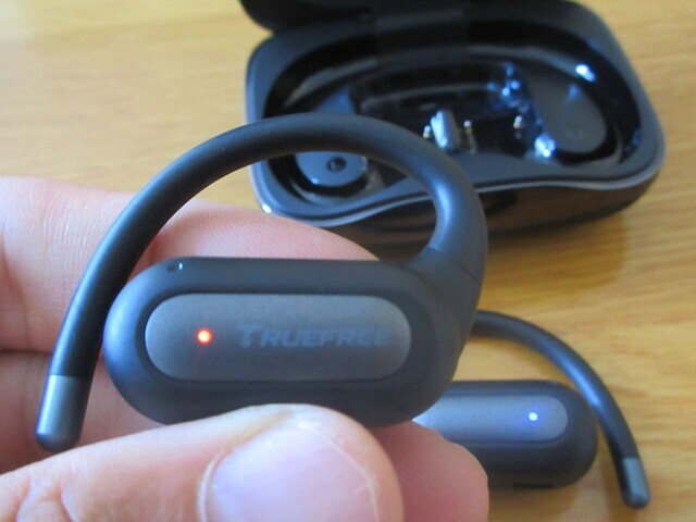 TRUEFREE EarFit DS1ワイヤレスイヤホン本体の充電と耳の部分詳細