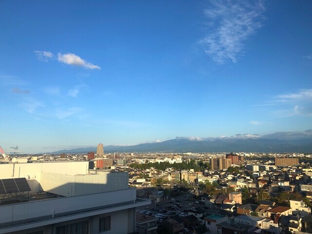 アパホテル１４階から眺める富山の景色