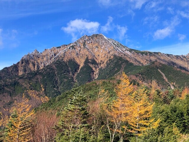 県界尾根で赤岳登山の様子