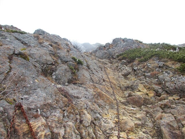 赤岳登山の真教寺尾根の核心部