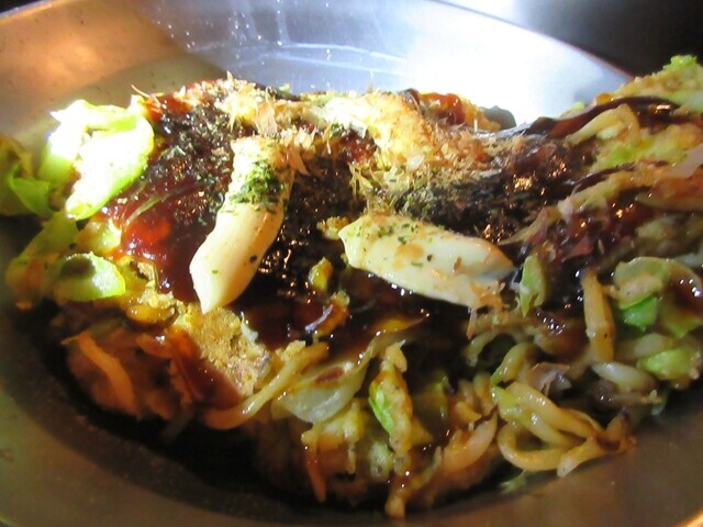 立原高原産のキャベツで作ったお好み焼き完成写真