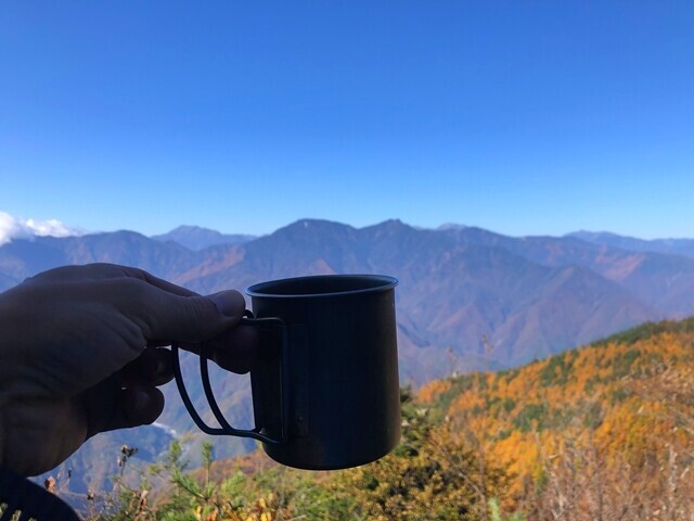 七面山で珈琲タイム