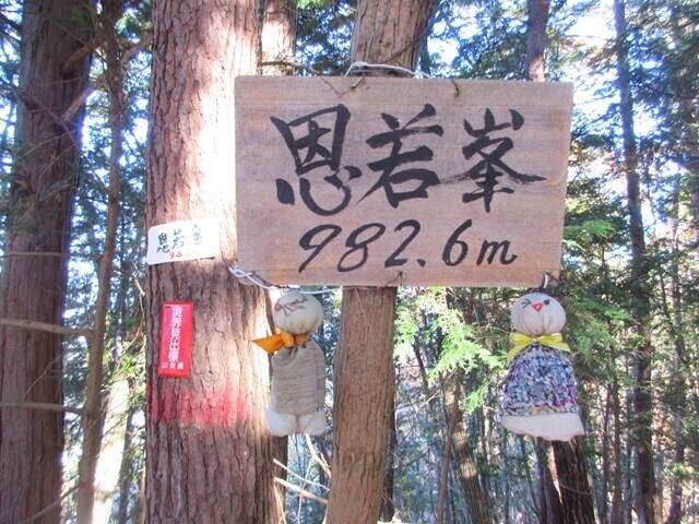 恩若ノ峰の山頂に到着の様子