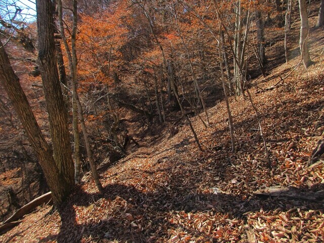 牛奥峠の巻き道から三角コンバ登山