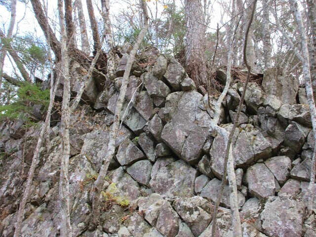 毛無山登山ルートﾊﾞﾘｴｰｼｮﾝﾙﾄｰ上の岩山