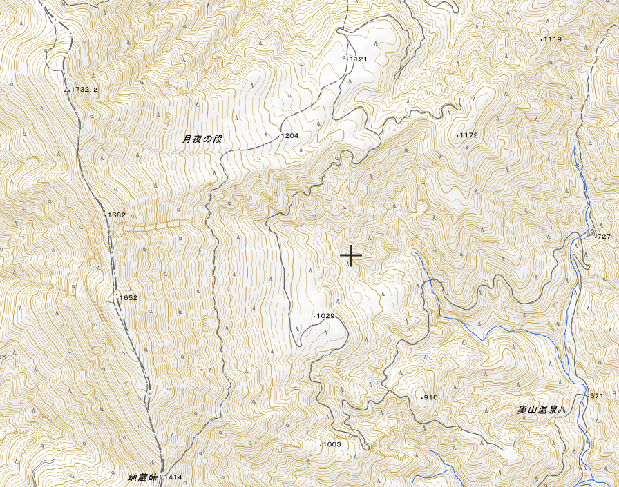 地蔵峠から月夜の段への登山ルート