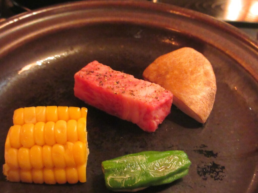 有馬温泉月への船の鉄板焼きと和牛