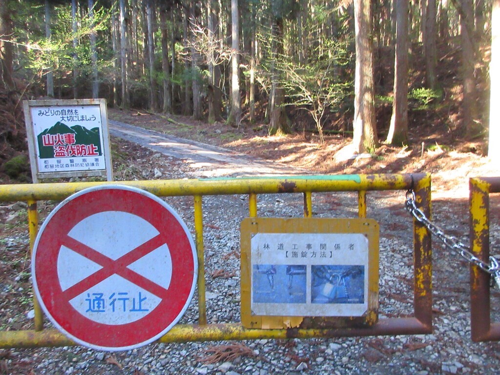 菅野林道ゲート地点