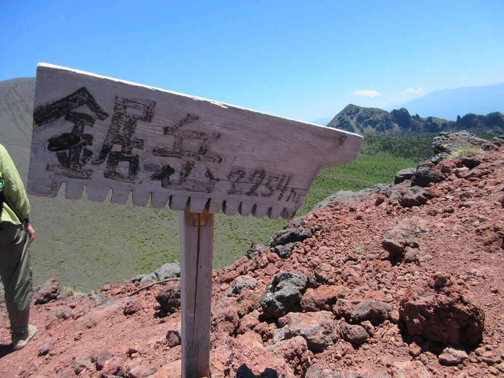 浅間山外輪山鋸岳の山頂と標高