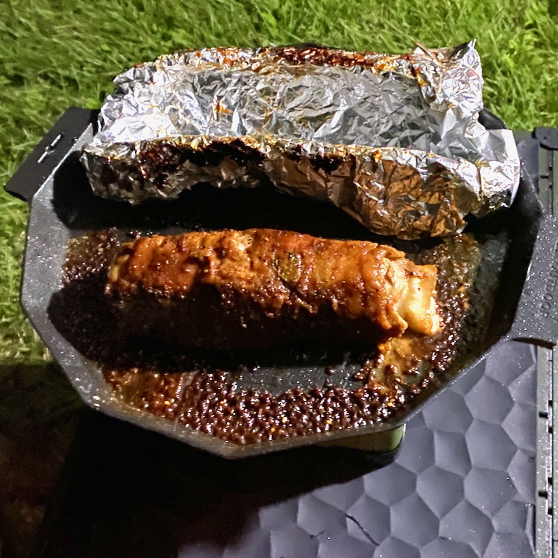豚バラ肉のチーズ大葉焼きを焼いた画像