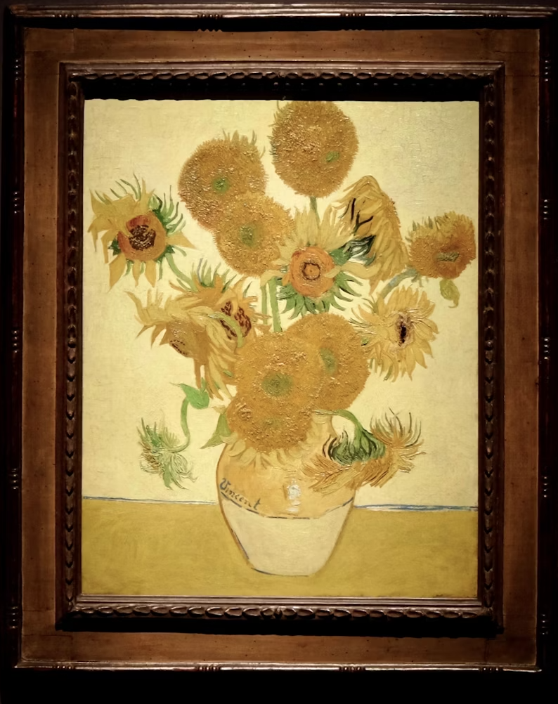 油絵 ゴッホ ひまわり ロンドン、ナショナルギャラリー版 模写 30号 F30 ゴッホ ひまわり ロンドン・ナショナル・ギャラリー所蔵絵画 【複製