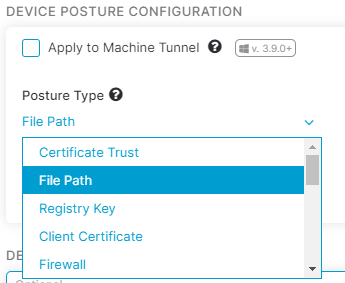 Device Posture設定画面