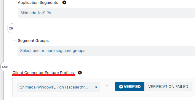 ZPA Access PolicyでのDevice Posture指定