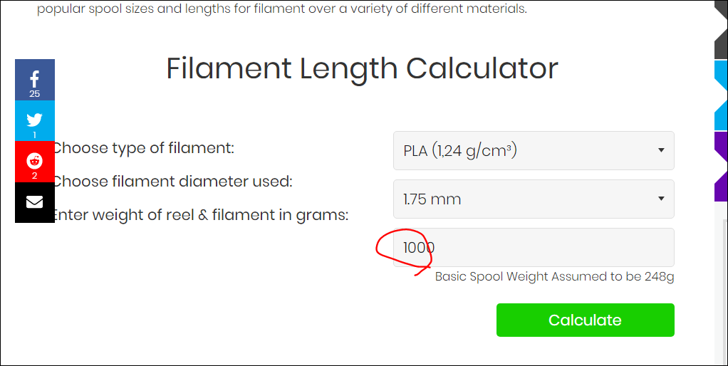 3dプリンタ フィラメントの長さを計算するには 困ったー