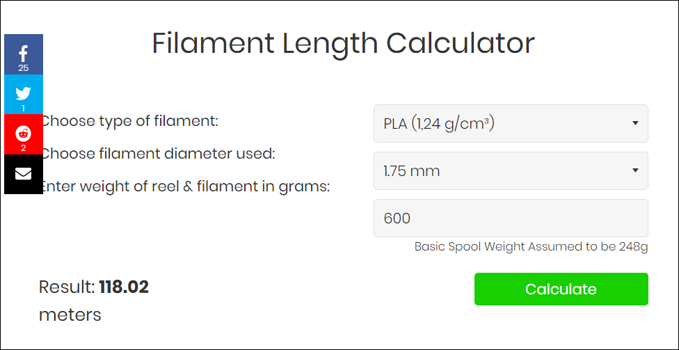 3dプリンタ フィラメントの長さを計算するには 困ったー