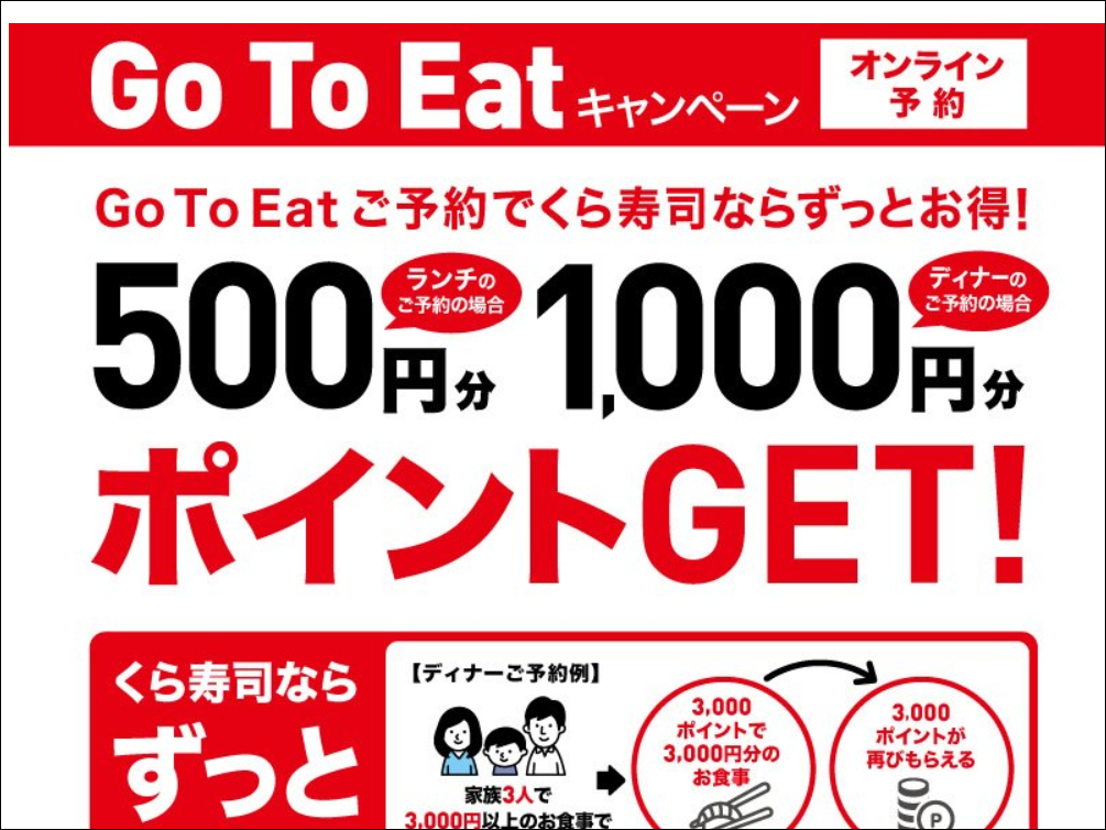 Gotoイート対応の回転寿司 最新版 かっぱ くら 元気 スシロー すしざんまい 銚子丸 魚魚丸 徳兵衛 はま寿司はok 困ったー