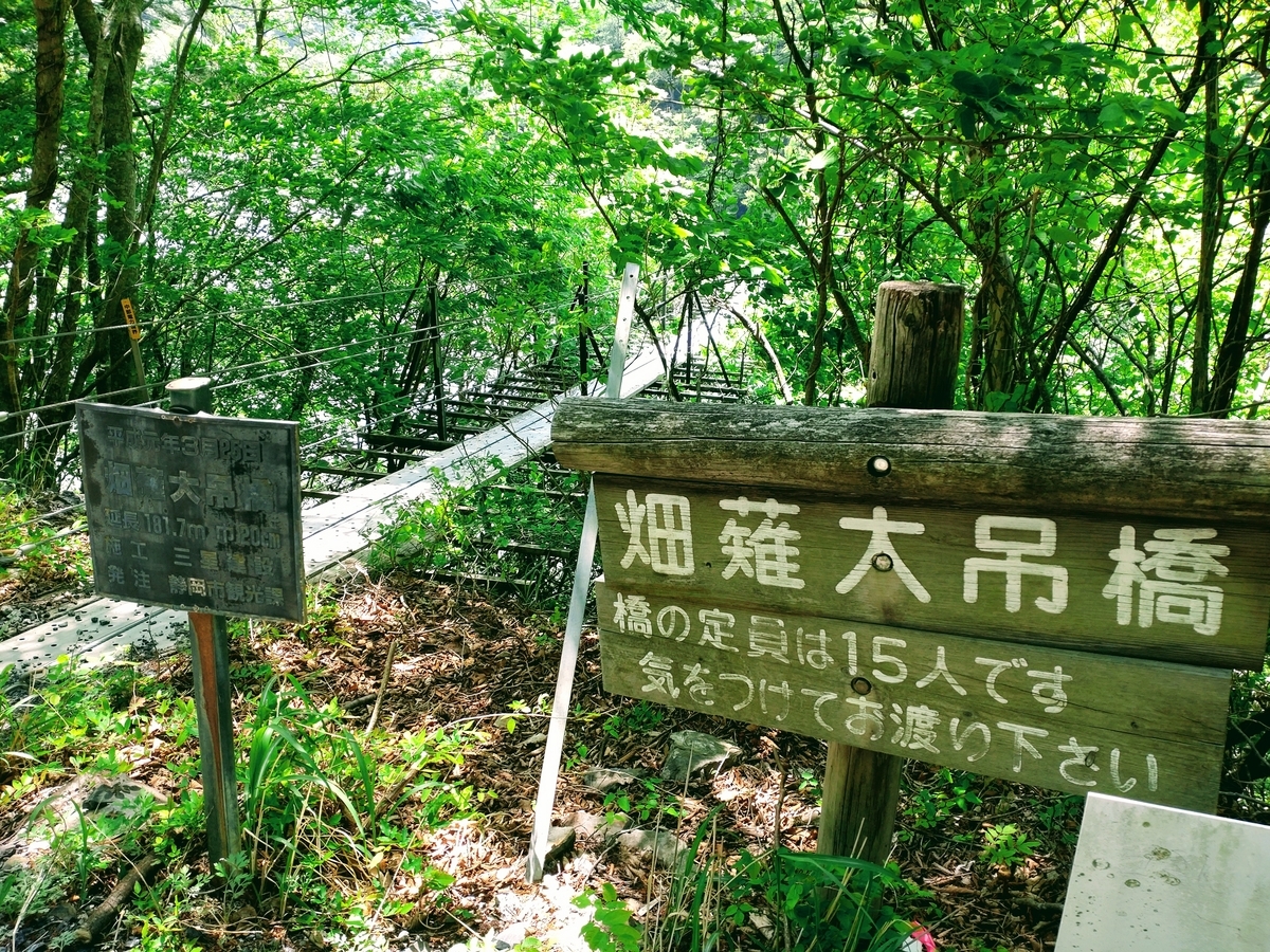 東俣林道　畑薙大吊橋