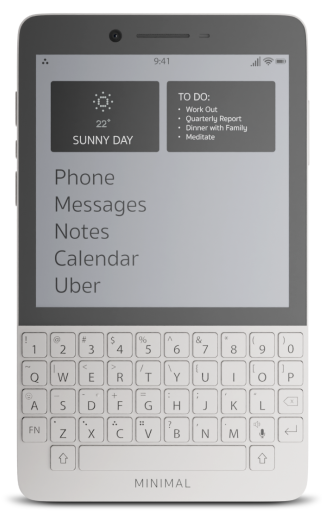 minimal phone QWERTYキーボード搭載スマートフォン 本体 シンプルがイイ！ QWERTYキー付きのモノクロE Inkスマホ