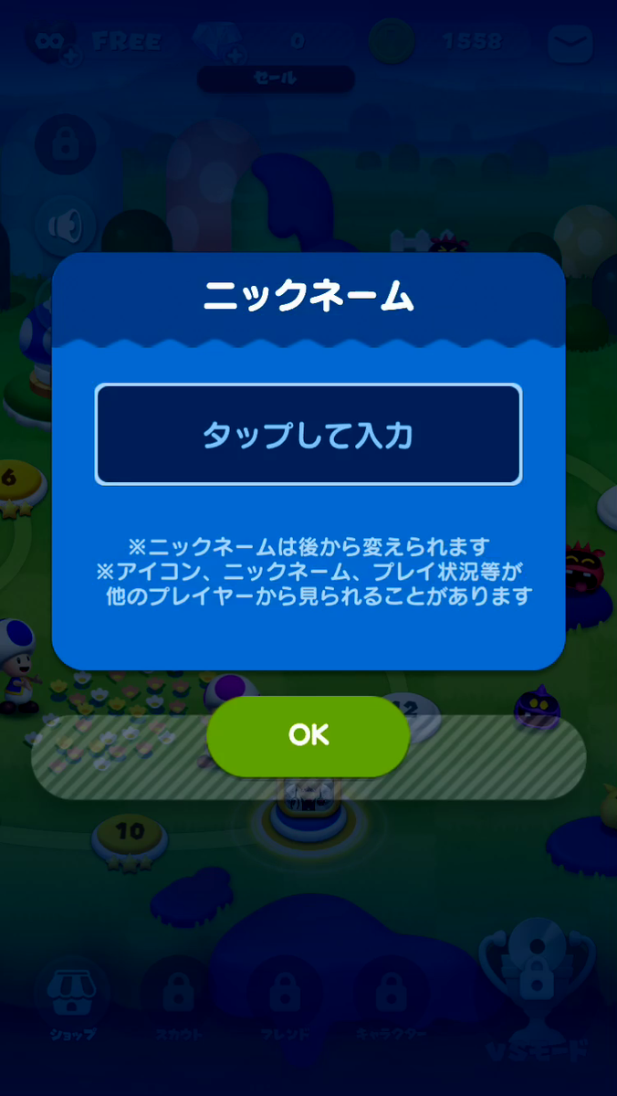 ドクターマリオワールド　名前入力