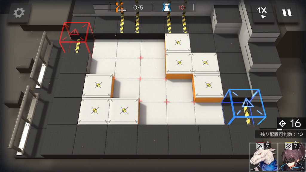 アークナイツのクエスト中の画面です