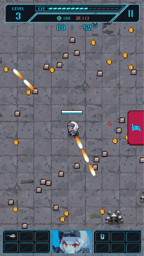 NIKKE（ニケ）のヴァンサバライクなミニゲーム。縦画面