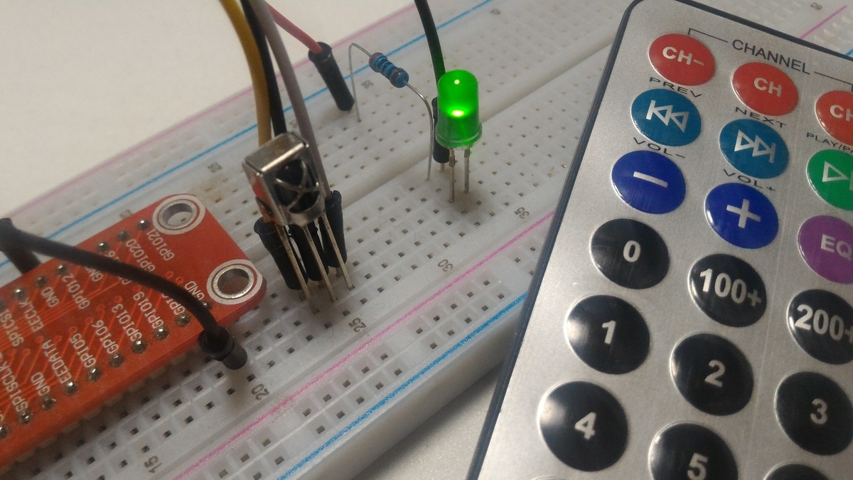Raspberrypi ラズパイ で赤外線データを受信してledを点灯する手順 水瓶座列車