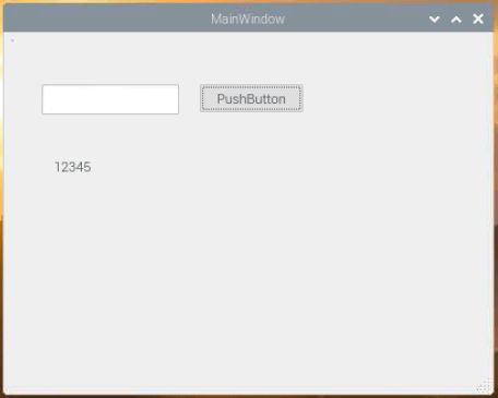 QPushButtonのボタンでQLabelに文字表示の画像