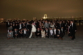 [091128日航東京結婚式後][パーティー途中でお台][夜景の集合写真]