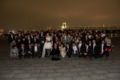 [091128日航東京結婚式後][パーティー途中でお台][夜景の集合写真]