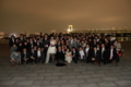 [091128日航東京結婚式後][パーティー途中でお台][夜景の集合写真]