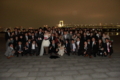 [091128日航東京結婚式後][パーティー途中でお台][夜景の集合写真]