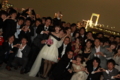 [091128日航東京結婚式後][パーティー途中でお台][夜景の集合写真]