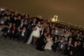 [091128日航東京結婚式後][パーティー途中でお台][夜景の集合写真]