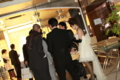 [091128日航東京結婚式後][パーティー途中でお台][夜景の集合写真]